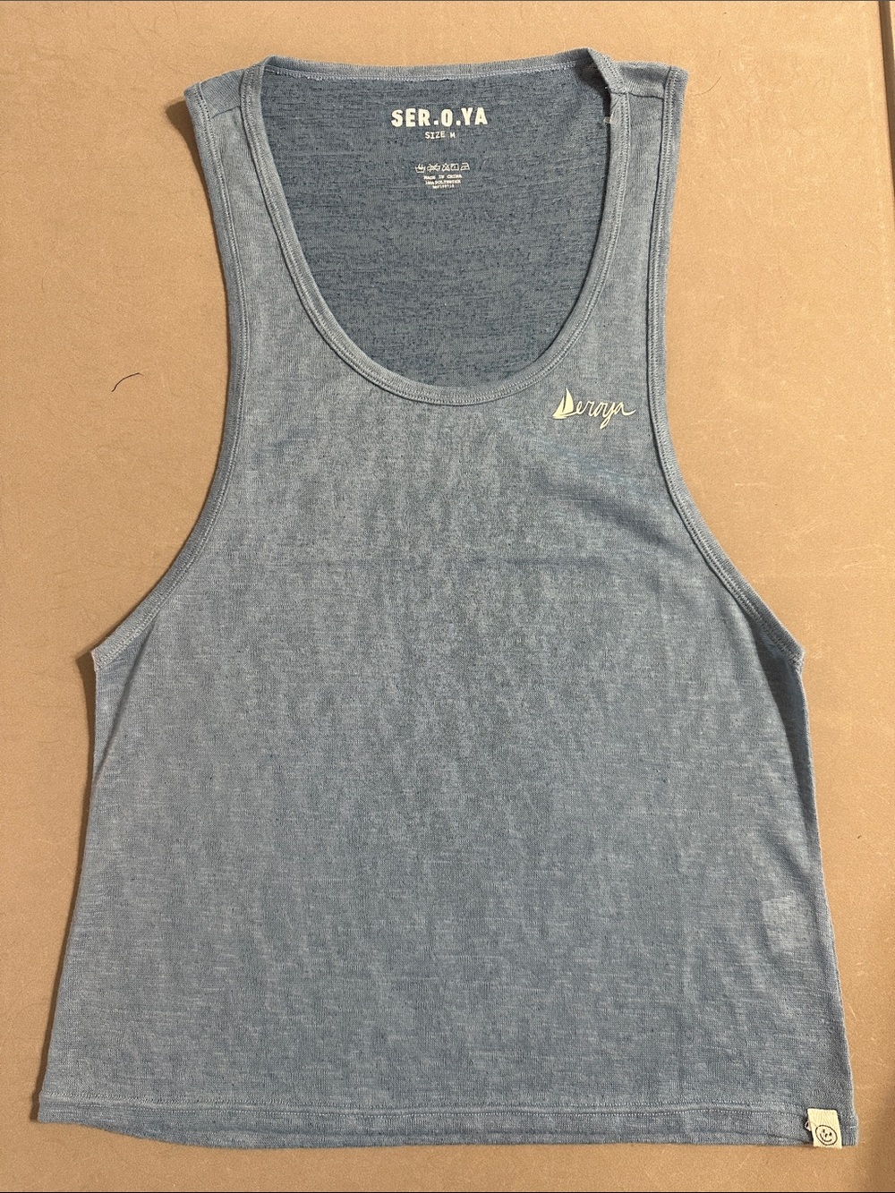 SER.O.YA Men's Heather Blue Swim Tank M *small flaw*